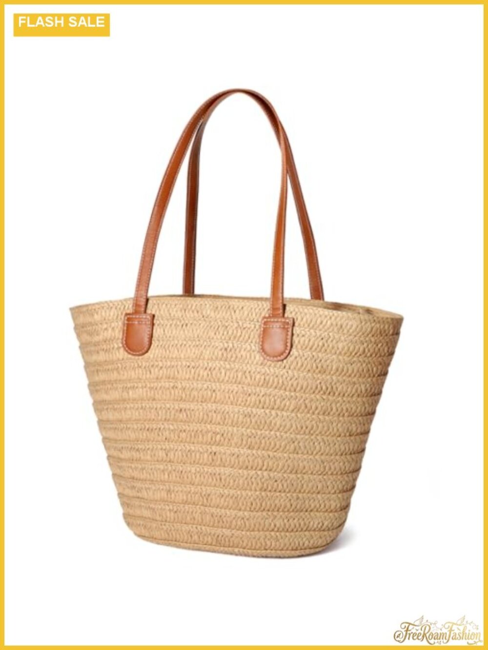 Straw Tote Bag for Women Beach Vacation Purse Shoulder Handbag